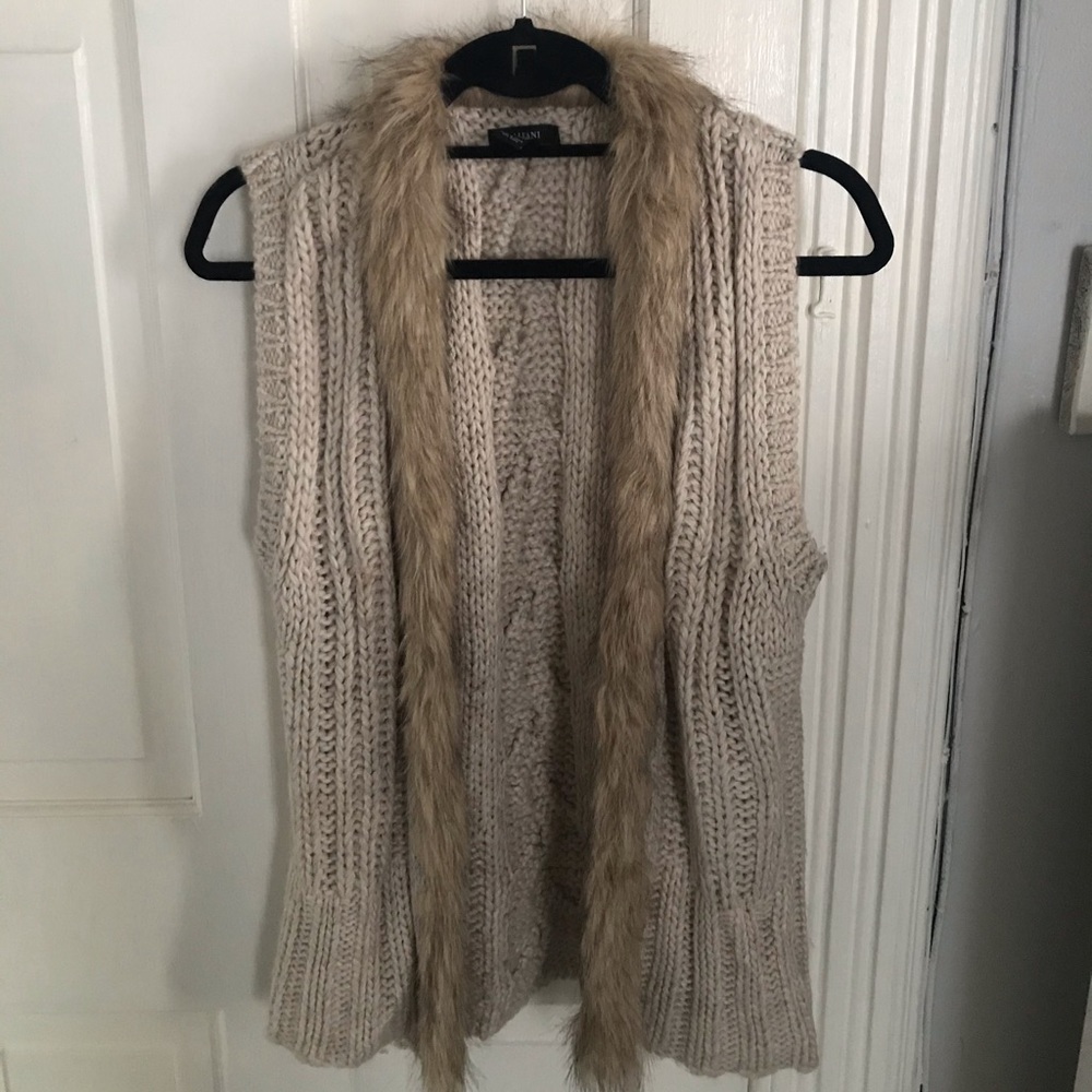 Alfani Faux Fur Sweater Vest
